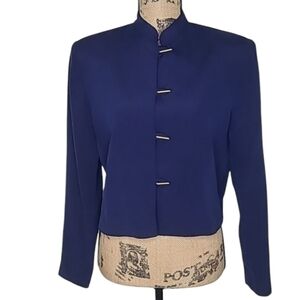 Patrick Collection 100% Silk Cropped Fitted Blazer